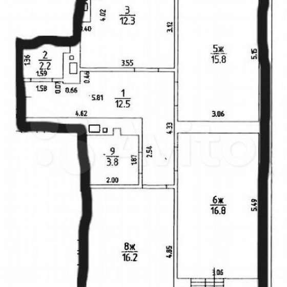 3-комнатная квартира